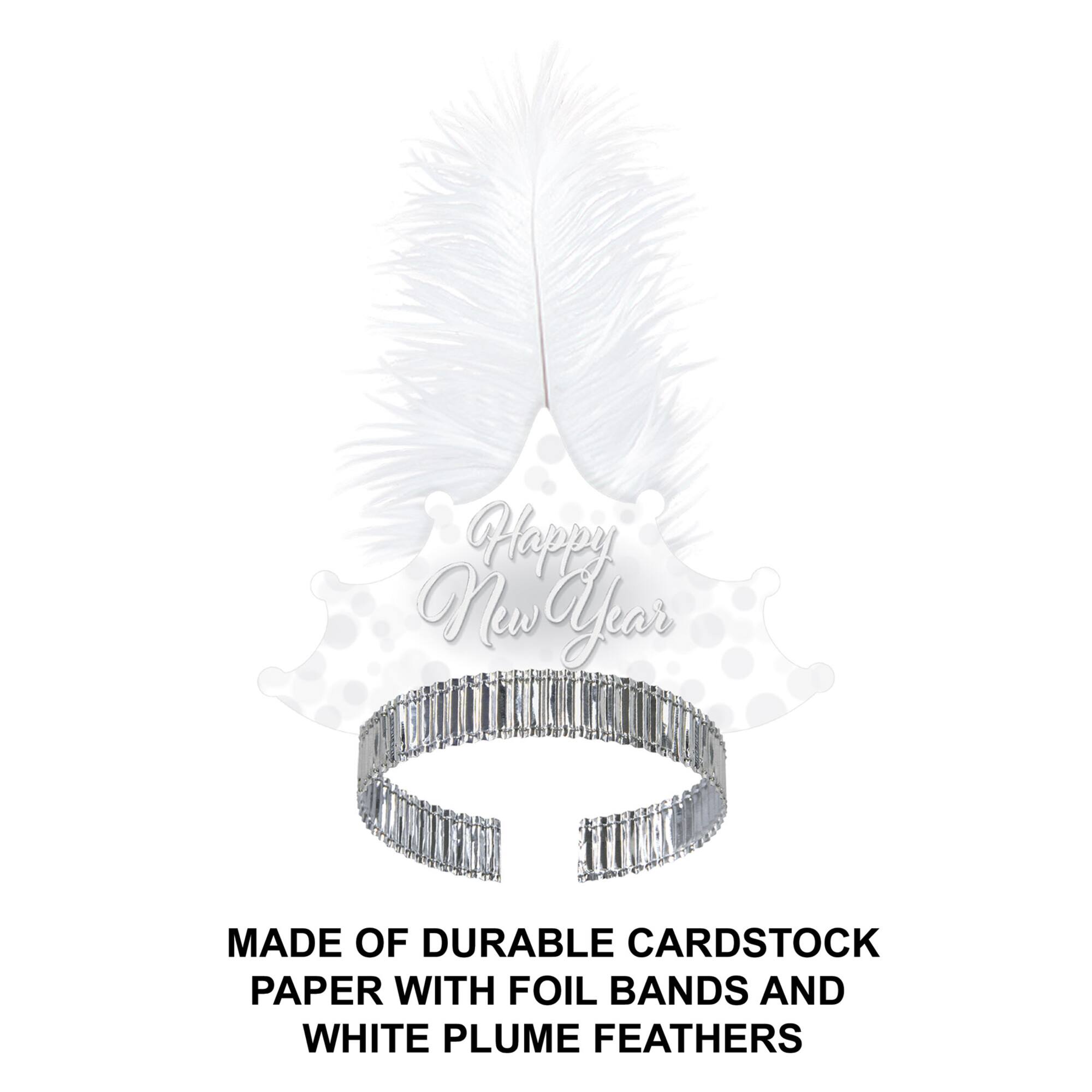 Beistle Adult Whiteout New Year Tiaras, 50ct.